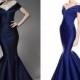 Dark Blue Prom Dresses Mermaid Style 2016 New Arrival Taffeta V Neck Cap Sleeve Floor Length Ruffles Party Evening Prom Dress Online with $115.3/Piece on Hjklp88's Store 