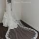 SALE! Ready to Ship White Cathedral Bridal Veil with French Alencon Lace