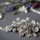 SHAINA, Bridal Crystal Headband, Victorian Wedding Rhinestone Headband, SWAROVSKI Crystal Flower Bouquet Headband (Signature Collection)