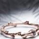 Engagement gold twig band Black diamond ring 14k rose gold pink gold engagement ring Stacking twig ring - Summer weddings - In Her Dreams