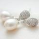 Freshwater Pearl Bridal Earrings, Pearl Wedding Earrings, Pearl Drop Earrings, Wedding Jewellery