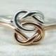 Promise Ring / Wedding Ring / Rose Gold Filled Love Knot Ring / Celtic Knot Ring / Sisters Ring / Friendship Ring