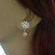 Pearl Bridal Earrings Vintage Style Pearl Weddings Accessories Rhinestone Earrings Art Deco Pearl Earrings