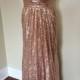 Jessica's Bridesmaids - rose gold pink champagne luxury sequin v neck backless full length long dress