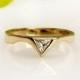 14K gold engagement ring ,triangular Diamond 14K   Gold Ring RG-1084