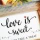 Red Heart love is sweet sign wedding sign (Lovely) (Frame NOT included)
