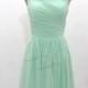 Mint Green V-Neck A-Line Chiffon Bridesmaid Dress/Short Homecoming Dress/Mint Green dress/party dress/short prom dress/plus size dress 0290