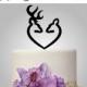 Hunting Wedding Cake Toppers by Givingink Buck and Doe Heart - Rustic Wedding Deer Cake Toppers