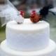 SALE! Barnyard Chicken Wedding Cake Topper: Unique, Farm Fancy Bride and Groom Love Bird Cake Topper -- LoveNesting Cake Toppers