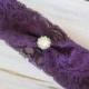 Lace Bridal garter, Plum purple Wedding Garter, Wedding Accessory, Vintage style garter, Bridal accessory, YOUR CHOICE COLOR, Purple garter
