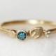 Blue Diamond Ring - Botanical Kaleidoscope Ring - Choose 14k OR 18k Gold