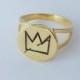 Jean-Michel Basquiat's Crown Ring,Personalized Crown Ring,Engraved Crown Ring,Special Gift