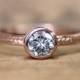 Rose gold engagement ring - forever brilliant moissanite engagement ring - rose gold solitaire - conflict free - ready to ship size 7