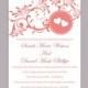 DIY Wedding Invitation Template Editable Word File Instant Download Elegant Printable Invitation Red Wedding Invitation Heart Invitation
