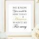 We know you would be here today sign (PRINTABLE FILE) - If heaven wasnt so far a way sign - In loving memory sign - Wedding memorial sign