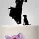 wedding Cake Topper Silhouette, Pet dog Silhouette,  Bride and Groom Cake Topper, funny wedding cake topper, kissing
