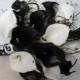 Wedding Bouquet real touch black white calla lily Bridal bouquet Damask wedding flowers