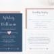 Printable Wedding Invitation Suite template, Editable Text and Artwork Colour, Instant Download, Edit in Word or Pages 