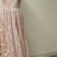 Boho Princess Wedding Dress //Pink Lace Bohemian Bridal// sweetheart gathered waist BEAUTIFUL hand cut skirt detailing//handpainted