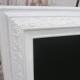 LARGE CHALKBOARD 42"x30" Magnetic Chalkboard White Wedding Menu Boards White Framed Distressed Framed Chalk board