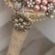 Brooch bouquet. Mini vintage style ivory and pink brooch bouquet. Wedding bouquet. Bridal bouquet. Bridesmaid bouquet. Flowergirl bouquet.