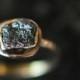 Rough Diamond Engagement Ring 14k Gold 1.2ct Black Eco Friendly Metal
