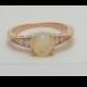 Opal Ring 14 k Rose Gold with Diamonds/ Opal Ring/ 14 k Rose Gold Natural Opal Ring/ Engagement Ring/ Opal Engagement Ring