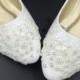 Flat Wedding Shoes,Lace Bridal Flat Shoes,Ivory Bridal Flats,Cream Bridal Shoes,Off-White Shoes Size 4 5 6 7 8 9 10 11 12 Size 4~12.5