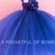 Royal Blue Flower Girl Tutu Dress, Toddler Formal Dress, Long Royal Blue Tutu Dress