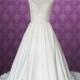 Empire Wedding Dress with Thin Straps V neck Lace Wedding Dress