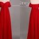 Sexy Red Off the Shoulder Prom Dress/Red Long Chiffon Bridesmaid Dress/Sexy Party Dress/Cheap Bridesmaid Dress/Maid Of Honor Dress DH413
