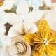 Bridal Bouquet - Paper Flowers - Kusudama Origami, Roses Daisies, Pinwheels - Made to Order