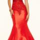 Buy Australia 2016 Red Mermaid Straps Beaded Lace Taffeta Floor Length Evening Dress/ Prom Dresses 98029 at AU$170.55 - Dress4Australia.com.au