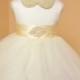 Pearl collar Ruffled Flower Girl Dress Junior bridesmaid dress - Baby cristening Dress - Ivory Flower girl Dress- flower girl dress