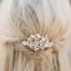 Rose Gold Bridal Hair Comb, Swarovski Crystal & Pearl Comb, Bridal Leaf Comb, Wedding Rhinestone Leaf Hair Comb, Bridal Pearl Hair Comb