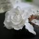 Wedding hair accessories, Bridal flower comb - white rose, Wedding Hair flower, Bridal pearl comb, Bridal headpiece, Bridal hair accessory