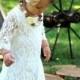 The Simply Ivory Lace Flower Girl Dress