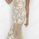 Slim-line V-Neck Applique Glamorous Long Prom Dress
