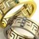 Emerald Diamond Engagement Rings, Wedding Ring set, Beautiful Wedding Bands,Promise Rings His and Hers,Unique Wedding Rings,Engagement rings