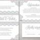 Lace "Rosalind" Wedding Invitation Suite - Romantic Vintage Elegant Deco Invite - Custom DIY Digital Printable or Printed Invitations