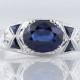 1920's Engagement Ring Art Deco 1.52ct Oval Cut Sapphire in Platinum