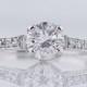 1930's Engagement Ring Antique Art Deco .66ct Round Brilliant Diamond in 18k White Gold