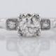 Antique Engagement Ring Art Deco .67 ct Old Mine Cut Diamond in Platinum