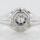 Art Deco Engagement Ring .07ct Old European Cut Diamond in 18k White Gold