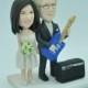 Bride & Groom with Guitar and Marshall Amp Custom  Music Theme Wedding Cake Topper