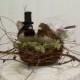 Wedding Cake Topper-Black Cap Chickadees and Twig Nest- bird cake topper
