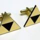 Grooms gift, Wedding, Tri force Zelda gold cuff links in gift box, groom, wedding
