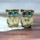 Owls Wedding cake topper - a pair of I DO owls Cute cake topper