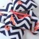 Five Initial Cosmetic Bags // Coral & Navy Chevron