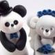 Wedding Cake Topper, Panda, Koala Figurine, Custom Cake Topper, Personalized, Handmade